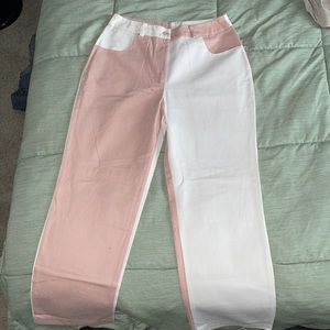 Pink and White Pants